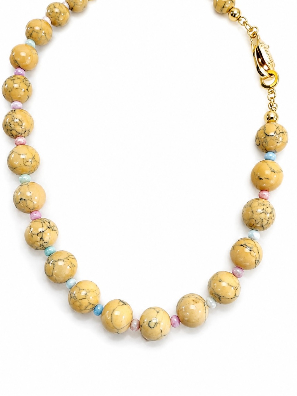 Handmade iced candy and howlite beaded necklace